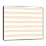 Horizontal Stripes - White and Champagne Orange Canvas 20  x 16  (Stretched)