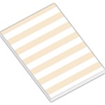 Horizontal Stripes - White and Champagne Orange Large Memo Pads