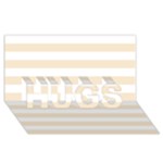 Horizontal Stripes - White and Champagne Orange HUGS 3D Greeting Card (8x4)