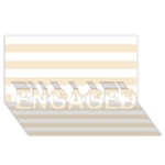 Horizontal Stripes - White and Champagne Orange ENGAGED 3D Greeting Card (8x4)
