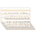 Horizontal Stripes - White and Champagne Orange Congrats Graduate 3D Greeting Card (8x4)