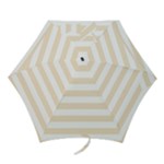Horizontal Stripes - White and Champagne Orange Mini Umbrella