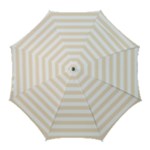 Horizontal Stripes - White and Champagne Orange Golf Umbrella