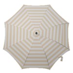 Horizontal Stripes - White and Champagne Orange Hook Handle Umbrella (Large)