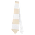 Horizontal Stripes - White and Champagne Orange Necktie (One Side)