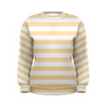 Horizontal Stripes - White and Peach Orange Women s Sweatshirt