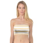 Horizontal Stripes - White and Peach Orange Bandeau Top