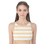 Horizontal Stripes - White and Peach Orange Tank Bikini Top