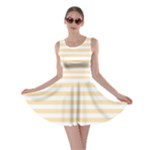 Horizontal Stripes - White and Peach Orange Skater Dress