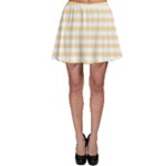 Horizontal Stripes - White and Peach Orange Skater Skirt