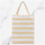 Horizontal Stripes - White and Peach Orange Classic Tote Bag