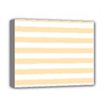 Horizontal Stripes - White and Peach Orange Deluxe Canvas 14  x 11  (Stretched)