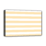 Horizontal Stripes - White and Peach Orange Deluxe Canvas 18  x 12  (Stretched)