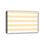Horizontal Stripes - White and Peach Orange Mini Canvas 6  x 4  (Stretched)