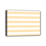 Horizontal Stripes - White and Peach Orange Mini Canvas 7  x 5  (Stretched)