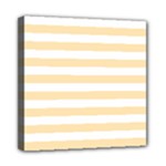 Horizontal Stripes - White and Peach Orange Mini Canvas 8  x 8  (Stretched)
