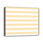 Horizontal Stripes - White and Peach Orange Canvas 10  x 8  (Stretched)
