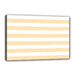 Horizontal Stripes - White and Peach Orange Canvas 18  x 12  (Stretched)