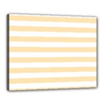 Horizontal Stripes - White and Peach Orange Canvas 20  x 16  (Stretched)