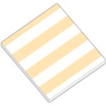 Horizontal Stripes - White and Peach Orange Small Memo Pads