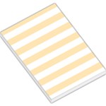 Horizontal Stripes - White and Peach Orange Large Memo Pads