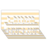 Horizontal Stripes - White and Peach Orange Laugh Live Love 3D Greeting Card (8x4)