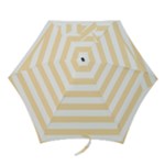 Horizontal Stripes - White and Peach Orange Mini Umbrella