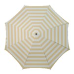 Horizontal Stripes - White and Peach Orange Golf Umbrella