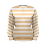 Horizontal Stripes - White and Sunset Orange Women s Sweatshirt