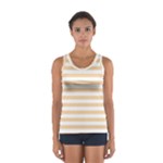 Horizontal Stripes - White and Sunset Orange Women s Sport Tank Top