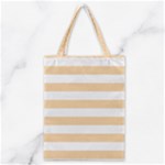 Horizontal Stripes - White and Sunset Orange Classic Tote Bag