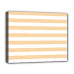 Horizontal Stripes - White and Sunset Orange Deluxe Canvas 20  x 16  (Stretched)