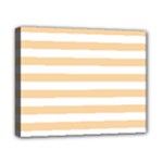 Horizontal Stripes - White and Sunset Orange Canvas 10  x 8  (Stretched)