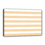 Horizontal Stripes - White and Sunset Orange Canvas 18  x 12  (Stretched)
