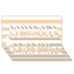 Horizontal Stripes - White and Sunset Orange Congrats Graduate 3D Greeting Card (8x4)