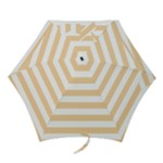 Horizontal Stripes - White and Sunset Orange Mini Umbrella