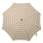 Horizontal Stripes - White and Sunset Orange Hook Handle Umbrella (Small)