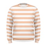 Horizontal Stripes - White and Apricot Orange Men s Sweatshirt