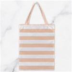 Horizontal Stripes - White and Apricot Orange Classic Tote Bag