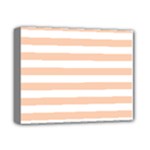 Horizontal Stripes - White and Apricot Orange Deluxe Canvas 14  x 11  (Stretched)