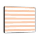 Horizontal Stripes - White and Apricot Orange Canvas 10  x 8  (Stretched)