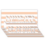 Horizontal Stripes - White and Apricot Orange Congrats Graduate 3D Greeting Card (8x4)