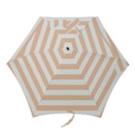 Horizontal Stripes - White and Apricot Orange Mini Umbrella