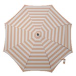 Horizontal Stripes - White and Apricot Orange Hook Handle Umbrella (Small)