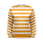 Horizontal Stripes - White and Pastel Orange Women s Sweatshirt