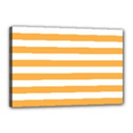 Horizontal Stripes - White and Pastel Orange Canvas 18  x 12  (Stretched)