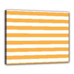 Horizontal Stripes - White and Pastel Orange Canvas 20  x 16  (Stretched)