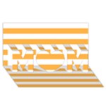 Horizontal Stripes - White and Pastel Orange MOM 3D Greeting Card (8x4)