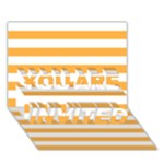 Horizontal Stripes - White and Pastel Orange YOU ARE INVITED 3D Greeting Card (7x5)