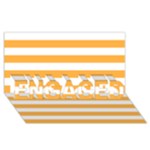 Horizontal Stripes - White and Pastel Orange ENGAGED 3D Greeting Card (8x4)